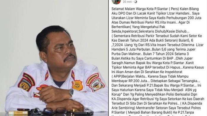 Kepala Dinas Perhubungan Kota Pematangansiantar Julham Situmorang membuat pengakuan mendapatkan pemerasan dari Kanit Tipikor Polres Siantar