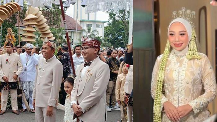 Putra sulung Gubernur Jawa Barat Dedi Mulyadi, Maula Akbar (29), resmi menikahi Wakil Bupati Garut, Putri Karlina (32). Akad nikah keduanya dilaksanakan hari ini Rabu (16/7/2025) pukul 13.00 WIB di Kawasan Pendopo Garut, Jawa Barat. (Kolase Via Tribun Jabar)