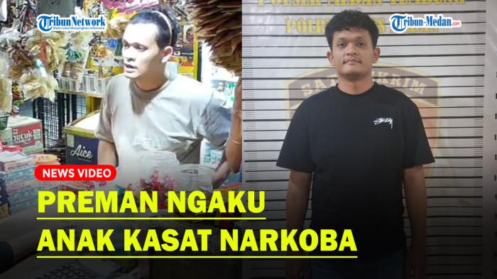 PREMANISME - Personel Polsek Medan Tembung menangkap Rio Ginting, Kamis (24/7/25). Saat beraksi pelaku mengaku anak Kasat Narkoba Polrestabes Medan demi mendapat sebungkus rokok dari pedagang kelontong.