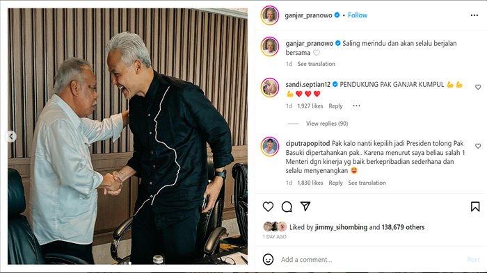 Pertemuan Menteri Basuki Hadimuljono dengan Capres Ganjar Pranowo.