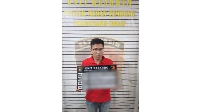 DIAMANKAN- Polsek Medan Tembung tangkap pria melakukan pungli dikawasan MMTC tepatnya di bundaran air mancur, Kamis (10/7/2025)