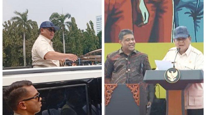 Presiden RI Prabowo Subianto menyampaikan pidato di peringatan Hari Buruh Internasional (May Day) yang digelar di kawasan Monas, Jakarta, Kamis (1/5/2025). (Istimewa)