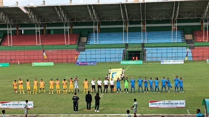 PSDS Deliserdang VS Labura FC Laga lanjutan Turnamen Gubsu Edy Rahmayadi Cup 2023,di Stadion Teladan Kota Medan, Senin (14/8/2023) sore