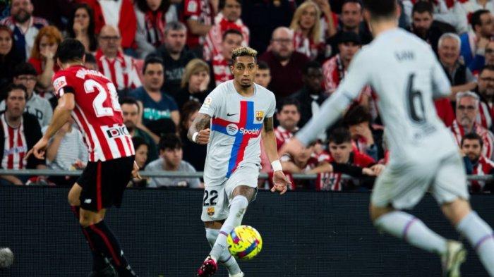 Barcelona menang tipis dari Athletic Bilbao lewat gol tunggal Rafinha dalam lanjutan Liga Spanyol, Senin (13/3/2023) dini hari tadi