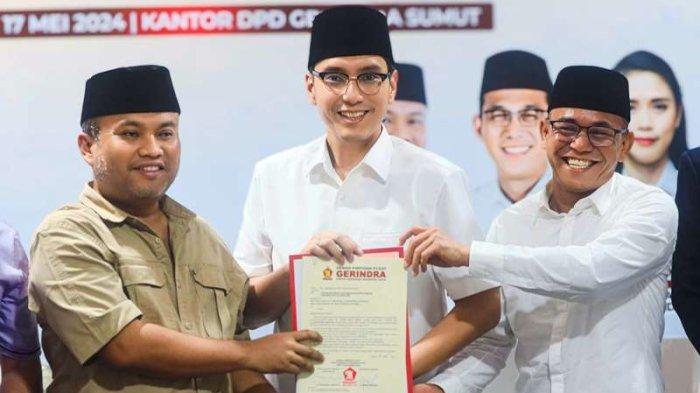 Partai Gerindra ssat mengeluarkan surat rekomendasi dukungan kepada pasangan calon wali kota/wakil wali kota Medan, Rico Waas dan Zakiyuddin Harahap