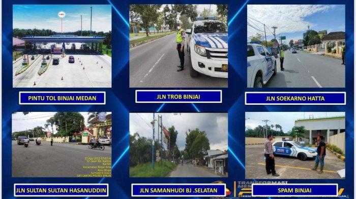 Ruas jalan yang akan dilalui rombongan Presiden Joko Widodo saat kunjungan kerja ke Kota Binjai, Sumatera Utara, Kamis (24/8/2023). 