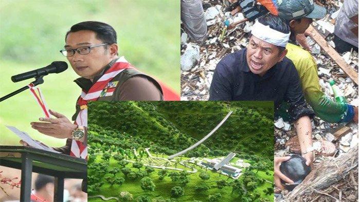 SEGEL JEMBATAN : Ridwan Kamil (kiri) dan Dedi Mulyadi (kanan). Gubernur Jabar Dedi Mulyadi menyegel wisata jembatan gantung di Bogor mulai Kamis (6/2/2025).