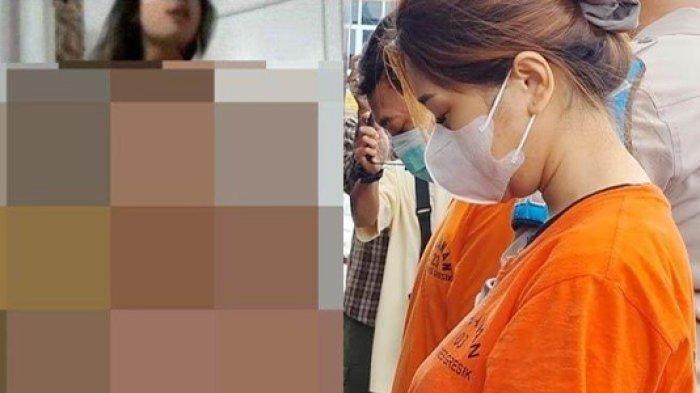 SELEBGRAM JADI PELAKOR: Ilustrasi video syur (kiri) dan Tersangka kasus video dewasa, selebgram Viska Dhea Ramadhani (27) dan Ichlas Budhi Pratama (37) dalam pers rilis di Mapolres Gresik, Jawa Timur, Rabu (5/2/2025). Sosok sang selebgram kini jadi sorotan.