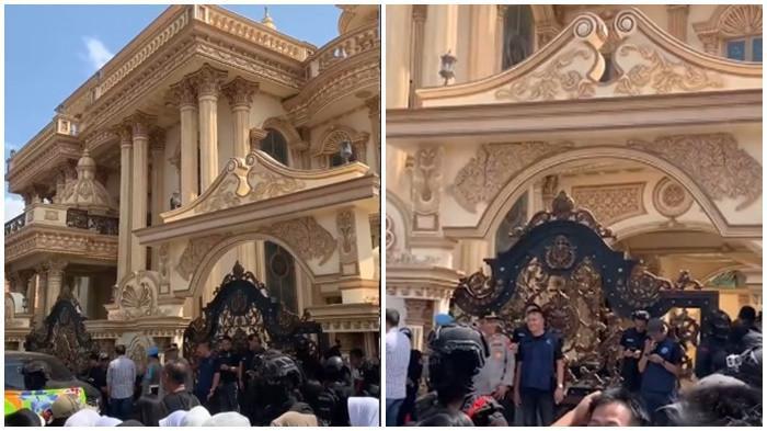 DIGELEDAH - Rumah milik Haji Sutar di Desa Tulung Selapan Ilir, Kecamatan Tulung Selapan, Kabupaten Ogan Komering Ilir, saat digeledah BNN RI terkait dugaan aliran dana dari narapidana Nusakambangan, Rabu (30/7/2025). Haji Sutar selama ini dikenal warga sebagai sosok 'orang kaya' oleh warga sekitar.