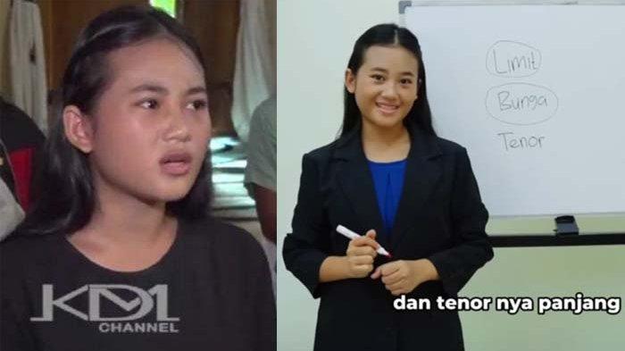 BINTANGI IKLAN PINJOL - Tangkapan layar sosok remaja bernama Aura Cinta yang lagi viral, dilansir pada Senin (28/4/2025). Jejak digital remaja yang berani debat dengan Dedi Mulyadi dikuliti netizen. Aura ternyata pernah iklankan pinjol hingga syuting cari jodoh di TV. (kolase youtube Kang Dedi Mulyadi dan Twitter)