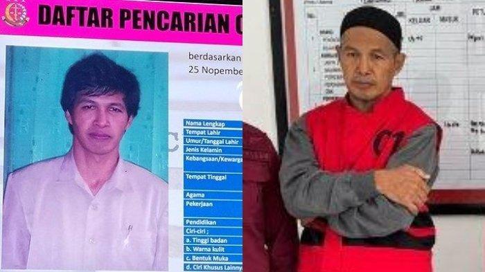 BURON 16 TAHUN: (Kiri) Foto Maryoto, mantan Kades Teras di Boyolali periode 1998-2006 yang masuk Daftar Pencarian Uang (DPO) karena menjadi terpidana korupsi dan (Kanan) Maryoto yang berhasil ditangkap Kejari Boyolali, pada Rabu (5/3/2025). Ia 16 tahun buron korupsi Rp37 juta