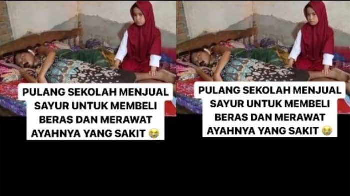 SOSOK Alika, Bocah Rawat Ayah Sakit Kanker Sendirian, Jualan Sayur Pulang Sekolah, Ibu Meninggal