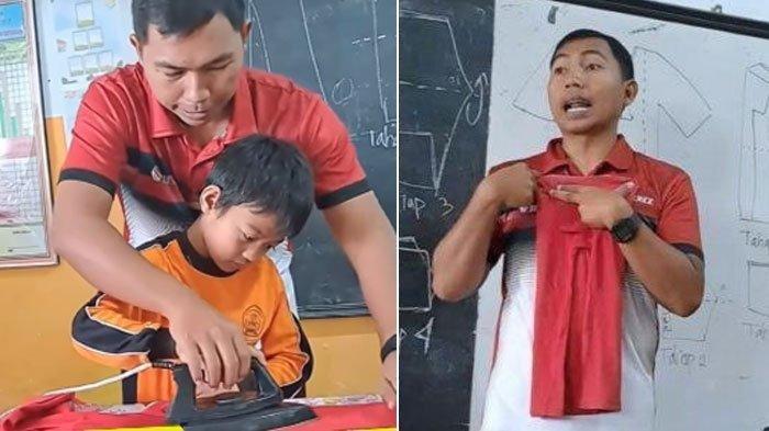 SOSOK Dede Sulaeman, Guru SD Viral Ajari Murid Menyetrika, Ternyata ...