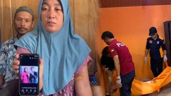 Suntari, ibunda dari Ratri Pramudita (21), menunjukkan foto prosesi tunangan putrinya saat ditemui TribunMuria.com di kediamannya, Desa Ronggo, Kecamatan Jakenan, Pati, Rabu (5/6/2024).