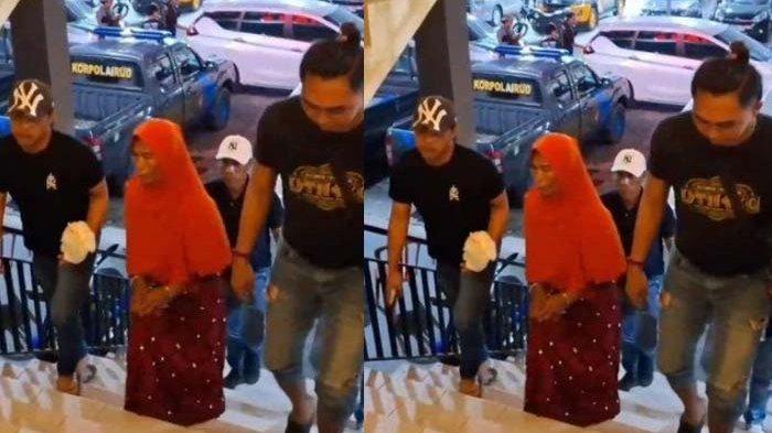 DIBUNUH SELINGKUHAN: PELAKU DIAMANKAN : Sosok pelaku pembunuhan terhadap Saeri di Desa Tebana, Kecamatan Banyuates, Kabupaten Sampang, Madura, Samu'ah (46) saat diperiksa tim penyidik Satreskrim Polres Sampang, Rabu (12/2/2025). Samu'ah habisi kekasihnya gegara tolak ajakan berhubungan badan