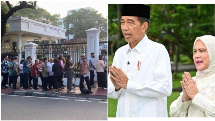 SUASANA Open House Presiden Jokowi, Antrean Mengular, Warga Nunggu dari Subuh, Jam 2 Sudah Bersiap