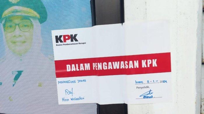 Salah satu ruangan kantor Pemerintah Kabupaten Labuhanbatu yang disegel oleh KPK, usai menggelar OTT.
