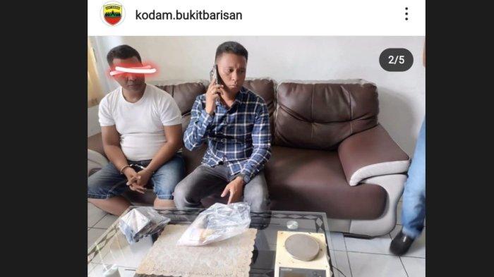 Screenshot akun Instagram Kodam I Bukit Barisan yang unggah foto Aiptu Fidel Ferdinan Batee, personel Biddokkes Polda Sumut yang ditangkap personel TNI karena membawa diduga narkoba.