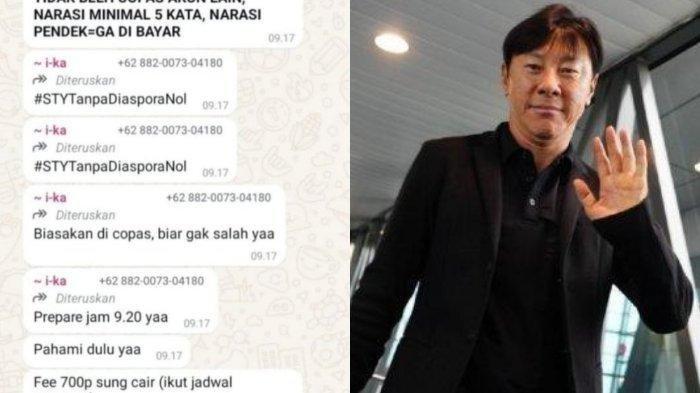 Sebuah tangkapan layar menampilkan percakapan buzzer yang hendak menyudutkan Pelatih Timnas Indonesia, Shin Tae-yong viral di media sosial. 