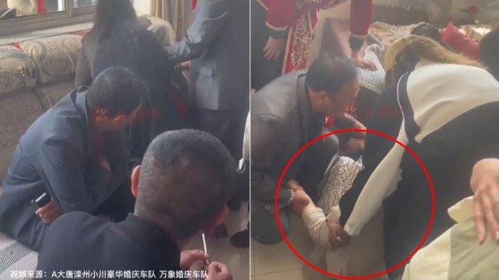 Seorang ibu pingsan usai melihat putranya dilarang masuk untuk menjemput mempelai wanita