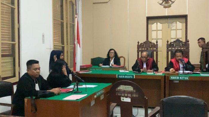 Sidang premanan yang ancam jurnalis di Ruang Cakra 6 Pengadilan Negeri Medan, Selasa (11/7/2023).