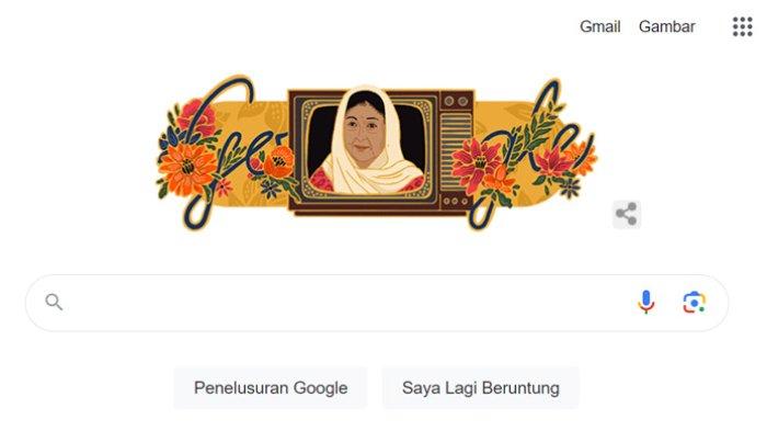 Sosok Aminah Cendrakasih menjadi Google Doodle dalam memperingati ulang tahunnya yang ke-86 hari ini, Senin (29/1/2024).