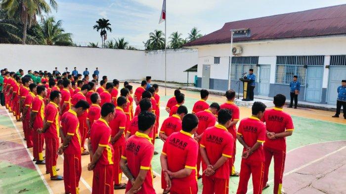 Suasana Upacara Sumpah Pemuda di Lapas Labuhan Bilik.