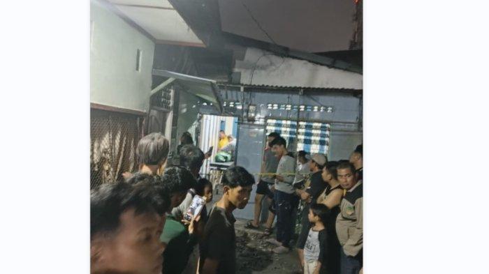 Suasana di lokasi kejadian di Jalan Karya, Gang Sepakat, Lingkungan 19, Kelurahan Karang Berombak, Kecamatan Medan Barat, Rabu (24/4/2024) malam.