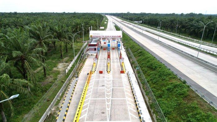 Suasana gerbang tol Binjai-Langsa segmen Stabat-Kuala Bingai, Sabtu (9/9/2023). 