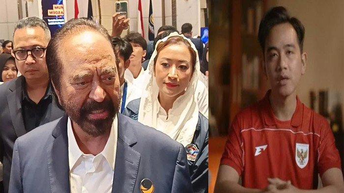 TAK SETUJU: Surya Paloh mengungkapkan rasa penyesalannya sejumlah purnawirawan TNI mengusulkan agar dilakukan pencopotan Gibran Rakabuming. 