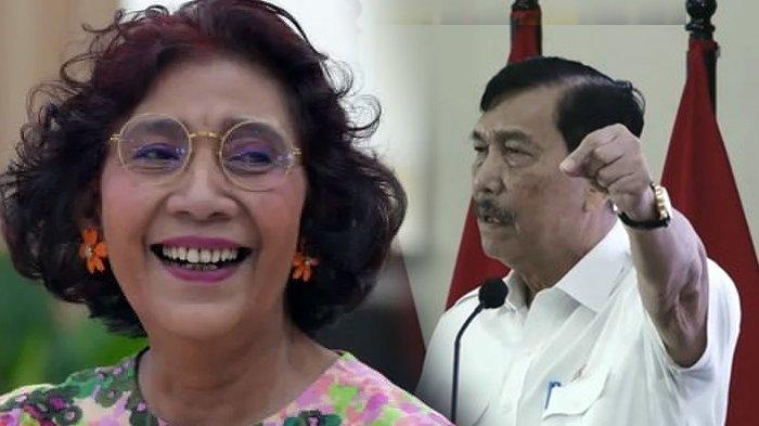 SUSI DAN LUHUT: Luhut Pandjaitan mengaku kecewa terhadap Bank Dunia, ini tanggapan Susi Pudjiastuti. (Kolase Tribun-Medan.com)