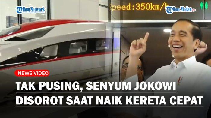 TAK PUSING, Senyum Jokowi Disorot Saat Laju Kereta Cepat Jakarta Bandung Capai 351 Kilometer Per Jam