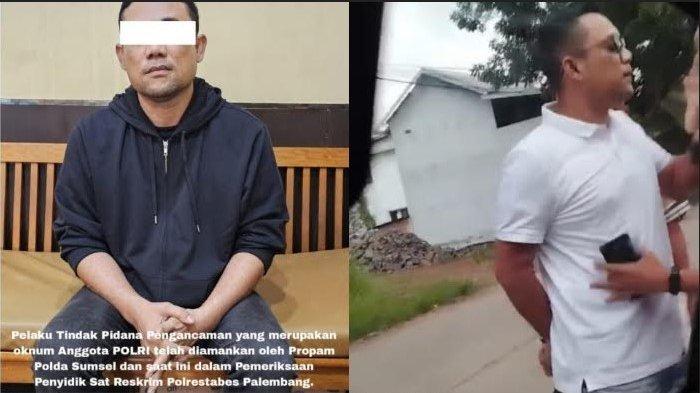 Tampang Bripka ED, anggota polisi yang sebelumnya bersikap arogan dan ancam pengendara pakai pisau.