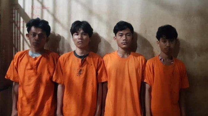 Tampang empat pelaku pemerkosaan mahasiswi di Medan berinisial SR (18). Polisi masih memburu enam pelaku lainnya. 


