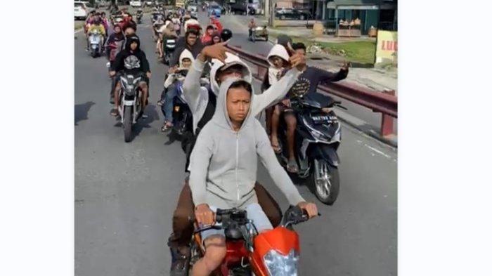 Tampang para anggota geng motor yang bikin Onar di Jembatan Layang Bryan, Kota Medan, usai tangkap polisi