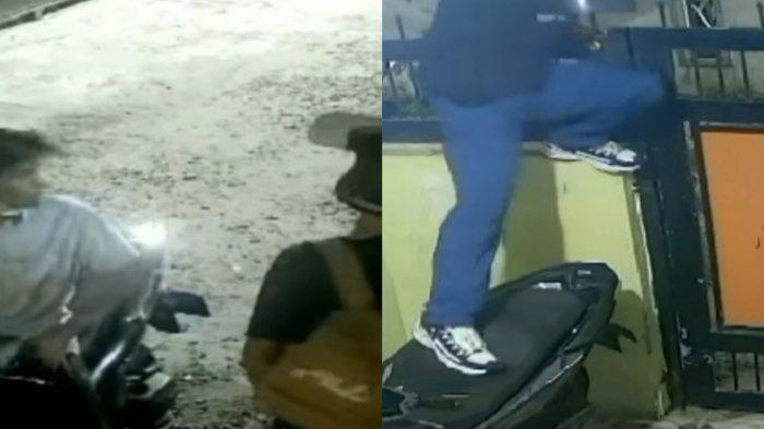 Tangkap layar aksi pencurian sepeda motor di kosan Jalan Nam-nam, Kecamatan Medan Barat.