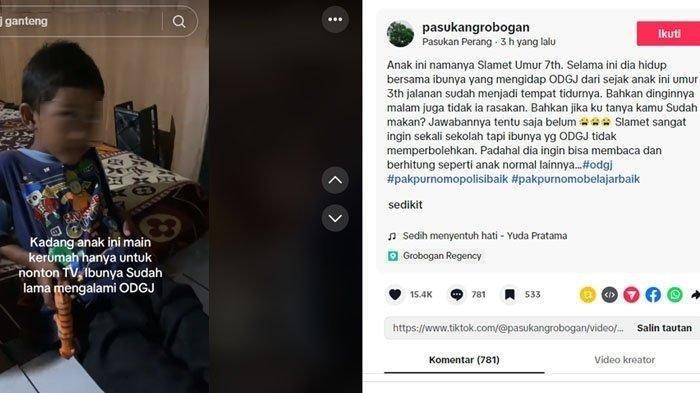 Tangkapan layar seorang bocah jalanan punya ibu ODGJ (kiri), disadur pada Minggu (23/2/2025). Viral kisah miris seorang bocah yang tidur di jalanan dan punya ibu seorang ODGJ.