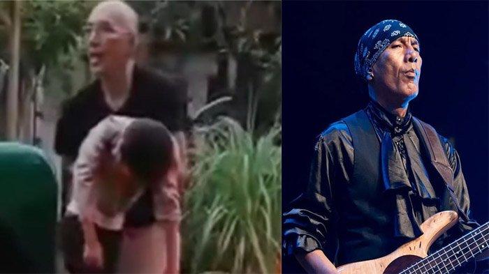 TABRAK ANAK KECIL: Tangkapan layar video diduga Yuke Sampurna dan Yuke Sampurna tampil di sebuah acara. Yuke Sampurna diduga menabrak anak kecil hingga terkapar. Kabar ini beredar setelah video diduga Yuke membopong anak kecil tersebut.  (ISTIMEWA)