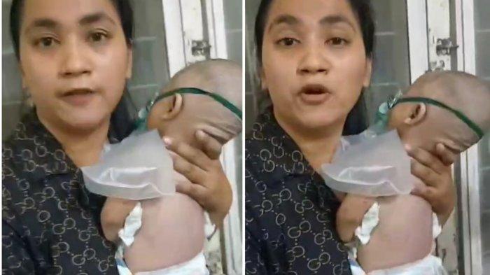 Tangkapan layar video viral di media sosial terkait anak usia lima bulan meninggal dunia di RSUD Kota Tanjungbalai, Sabtu (17/2/2024).