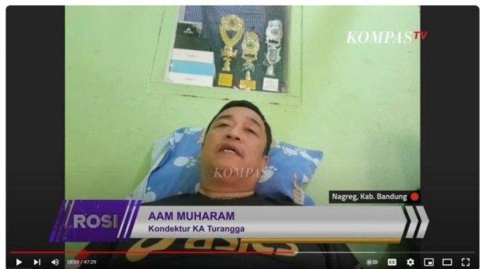 Kondektur KA Turangga, Aam Muharam menceritakan momen saat dirinya mengevakuasi atau menyelamatkan penumpang saat tabrakan dengan Kereta Api Commuterline Bandung Raya (KA Baraya) di Cicalengka.