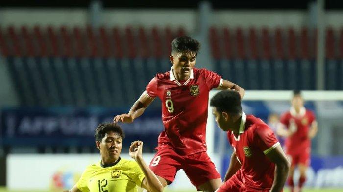 Timnas U-23 Indonesia saat melawan Malaysia U-23 di Piala AFF U-23 2023 Thailand.