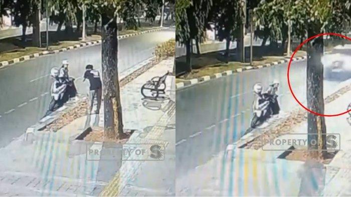 Detik-detik wanita ditabrak pengemudi Fortuner di Jalan Pesanggrahan Raya, Kembangan, Jakarta Barat, Selasa (24/10/2023).