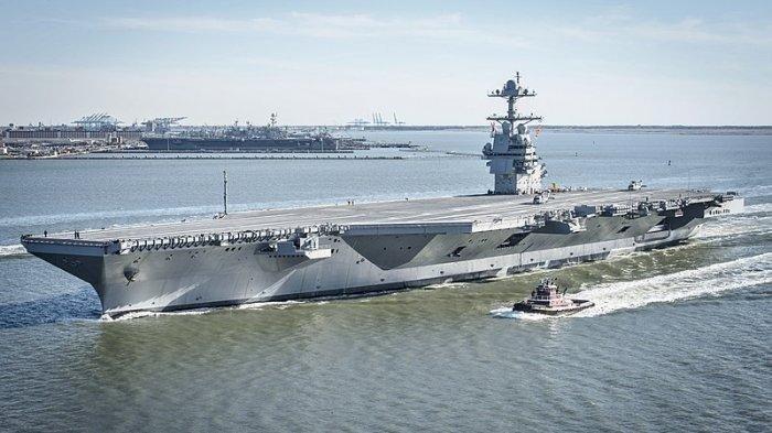 USS Gerald R Ford, kapal induk terbaru AS senilai Rp 188 triliun.