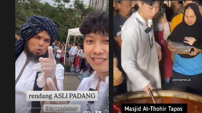 MASAK RENDANG LAGI: Tangkapan layar momen saat Willie Salim masak rendang bareng Ustaz Derry Sulaiman pada Jumat (29/3/2025). Tak kapok viral usai dipolisikan warga Palembang, Willie Salim kembali membuat konten masak besar rendang 1 ton. Sikap warga Depok tuai pujian. (kolase Instagram @willie27_)