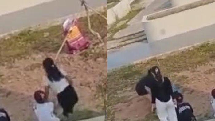 VIRAL 2 Wanita Berkelahi Jadi Tontontan Warga, Rambut Dijambak hingga Babak Belur, Diduga Pelakor
