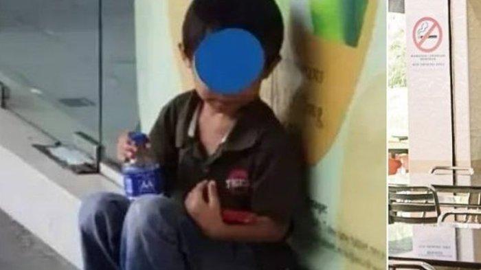 Bocah berusia 5 tahun dibiarkan jualan sendirian di pinggir jalan.