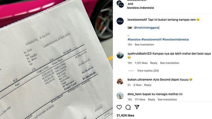 VIRAL Curhat Pemilik Lamborghini, Ganti Kampas Rem Kena Rp85,2 Juta, Netizen: Ayla Second Dapat Itu