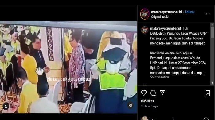 VIRAL Dosen Musik UNP Meninggal Dunia usai Pandu Lagu di Wisuda, Tiba-tiba Ambruk Saat Bersalaman