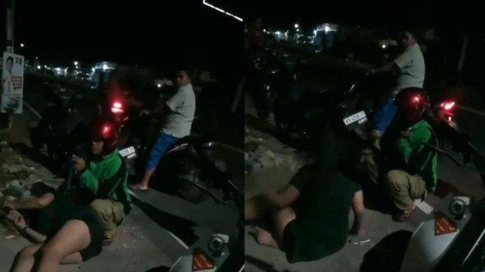 Driver ojol panik penumpangnya tantum, mendadak berguling-guling sambil nangis di jalan