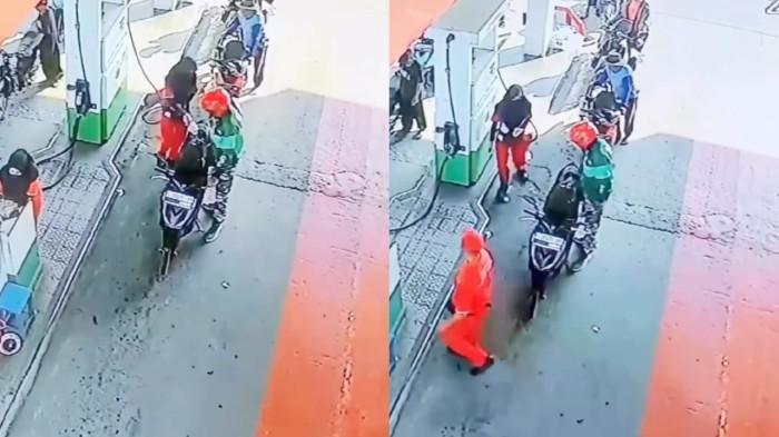 VIRAL Driver Ojol Lempar Uang ke Petugas SPBU Usai Dilayani Isi Bensin, Gelagatnya Disorot